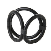 Trinity Vibes Easy Snap Triple Pleaser Cock Ring (Black)